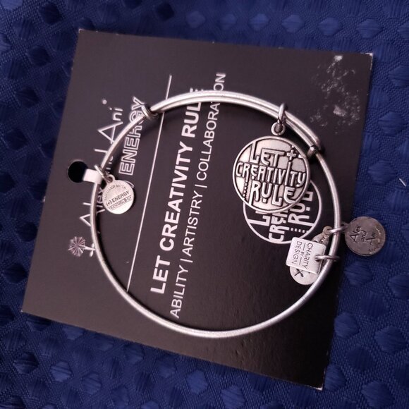 NWT Alex & Ani silver creativity rule bracelet  w/ card     A-307 - Picture 3 of 5